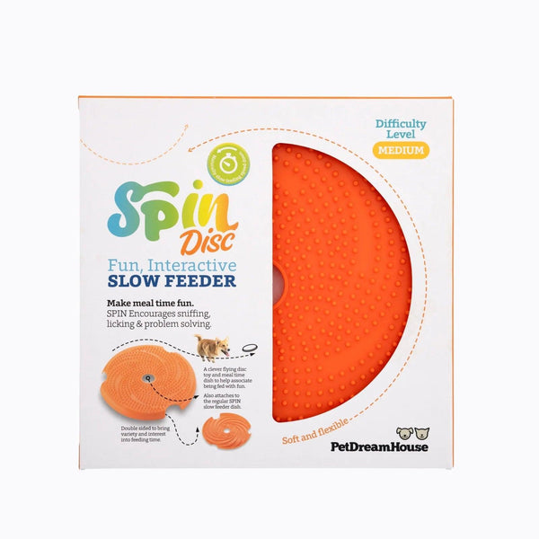 SPIN Interactive Feeder Lick honden frisbee - oranje - By Salu